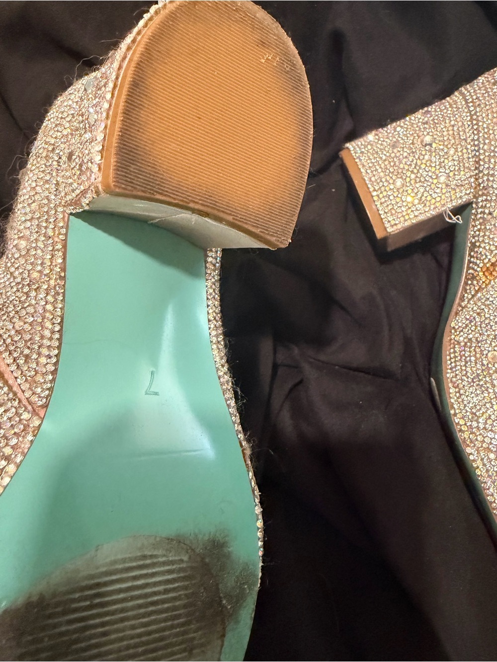 Betsey Johnson Silver rhinestone ankle boots with glittery embellishments - Picture 2 of 3
